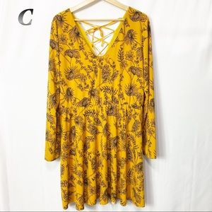C ~ Golden Yellow Floral dress
